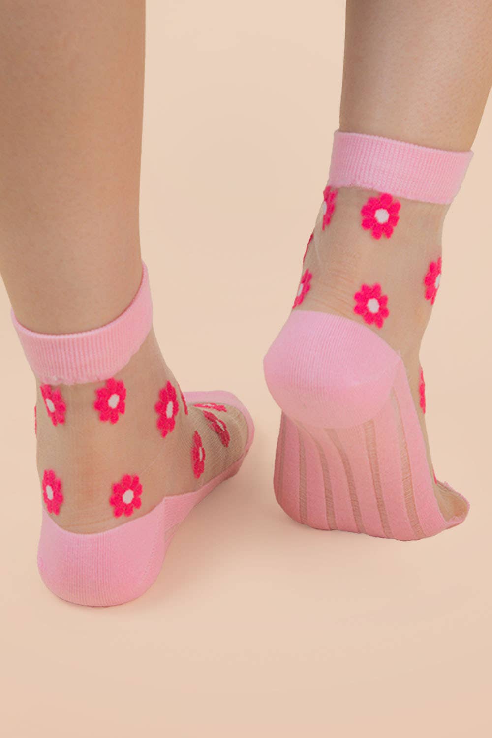 Floral Mesh Ankle Socks
