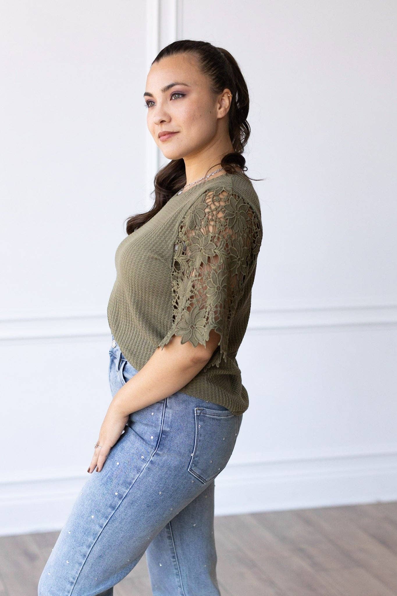 Garden Romance Waffle Knit Top