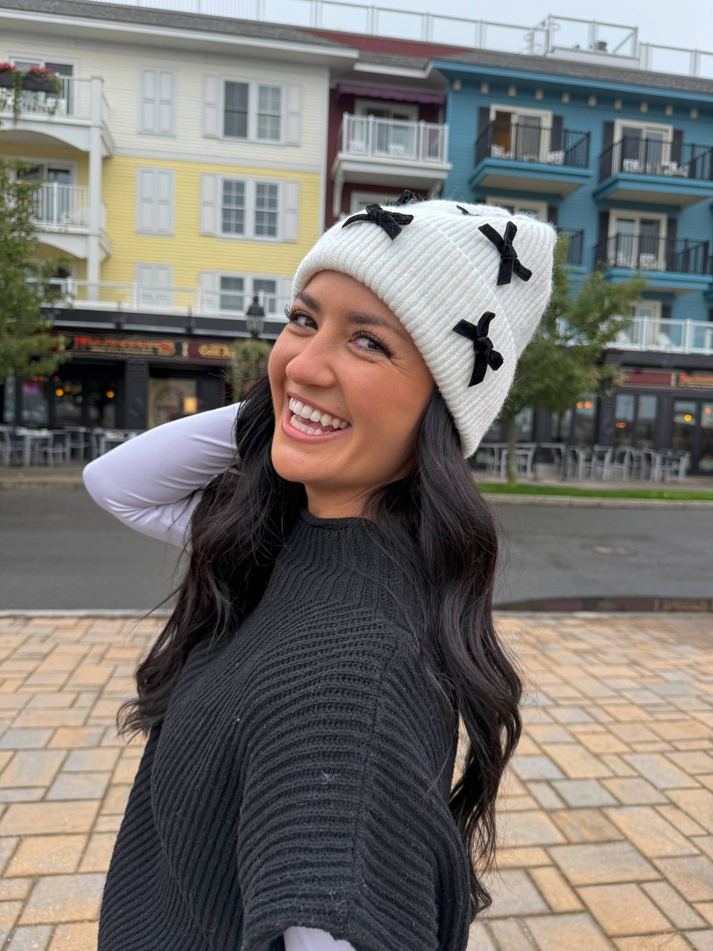 Mini Velvet Bow Cuff C.C Beanie