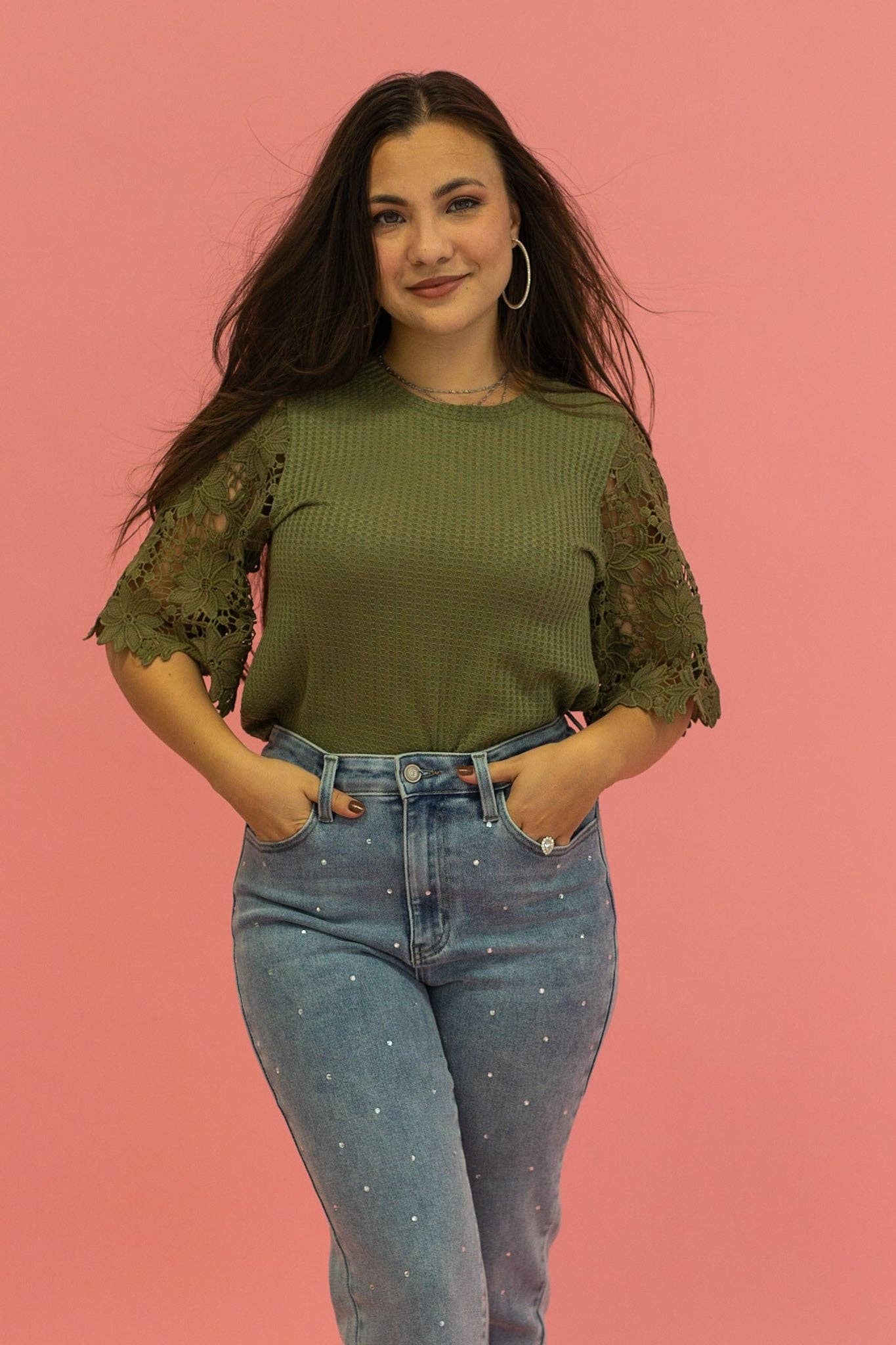 Garden Romance Waffle Knit Top