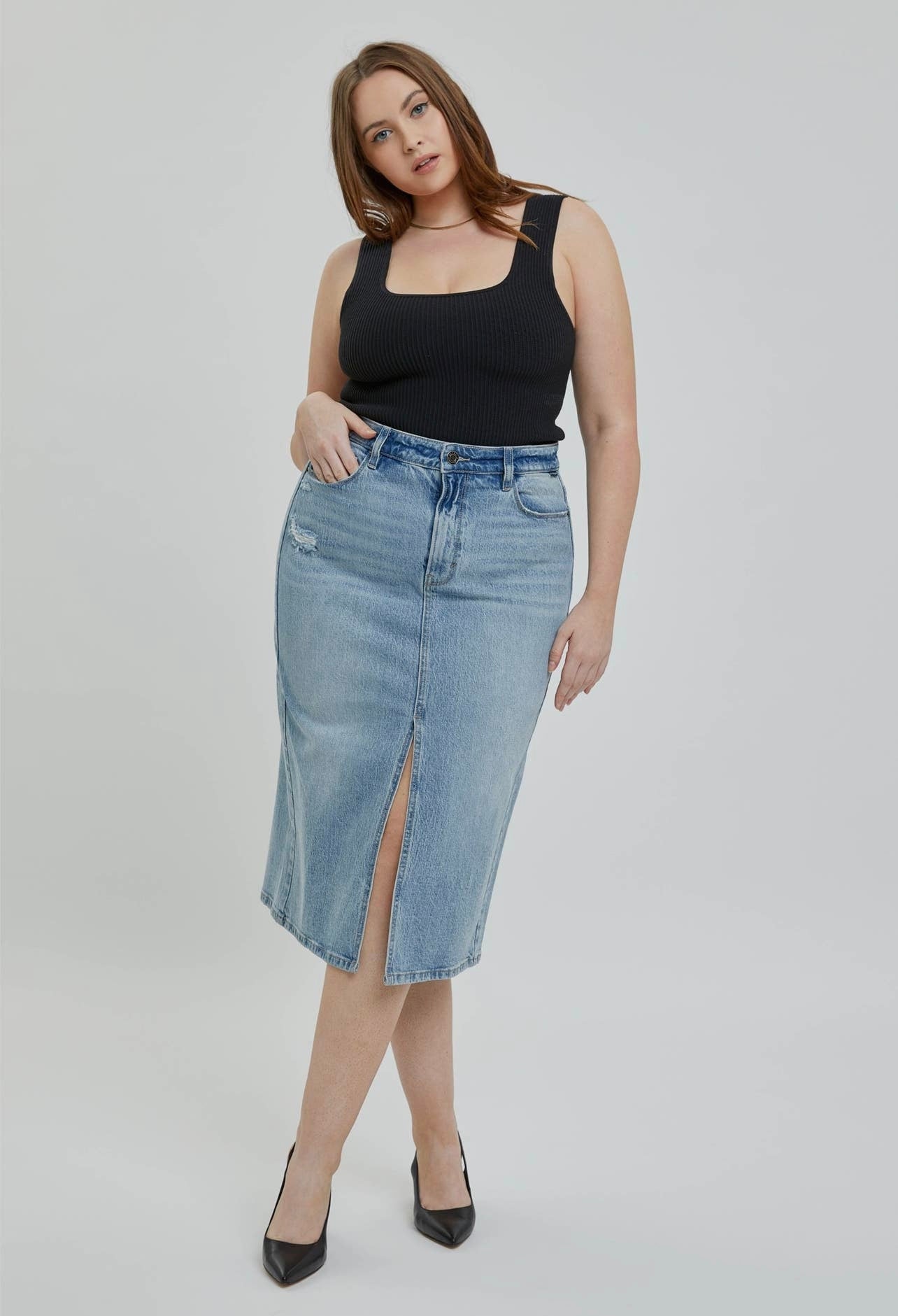 Good Intentions MIDI Denim Skirt