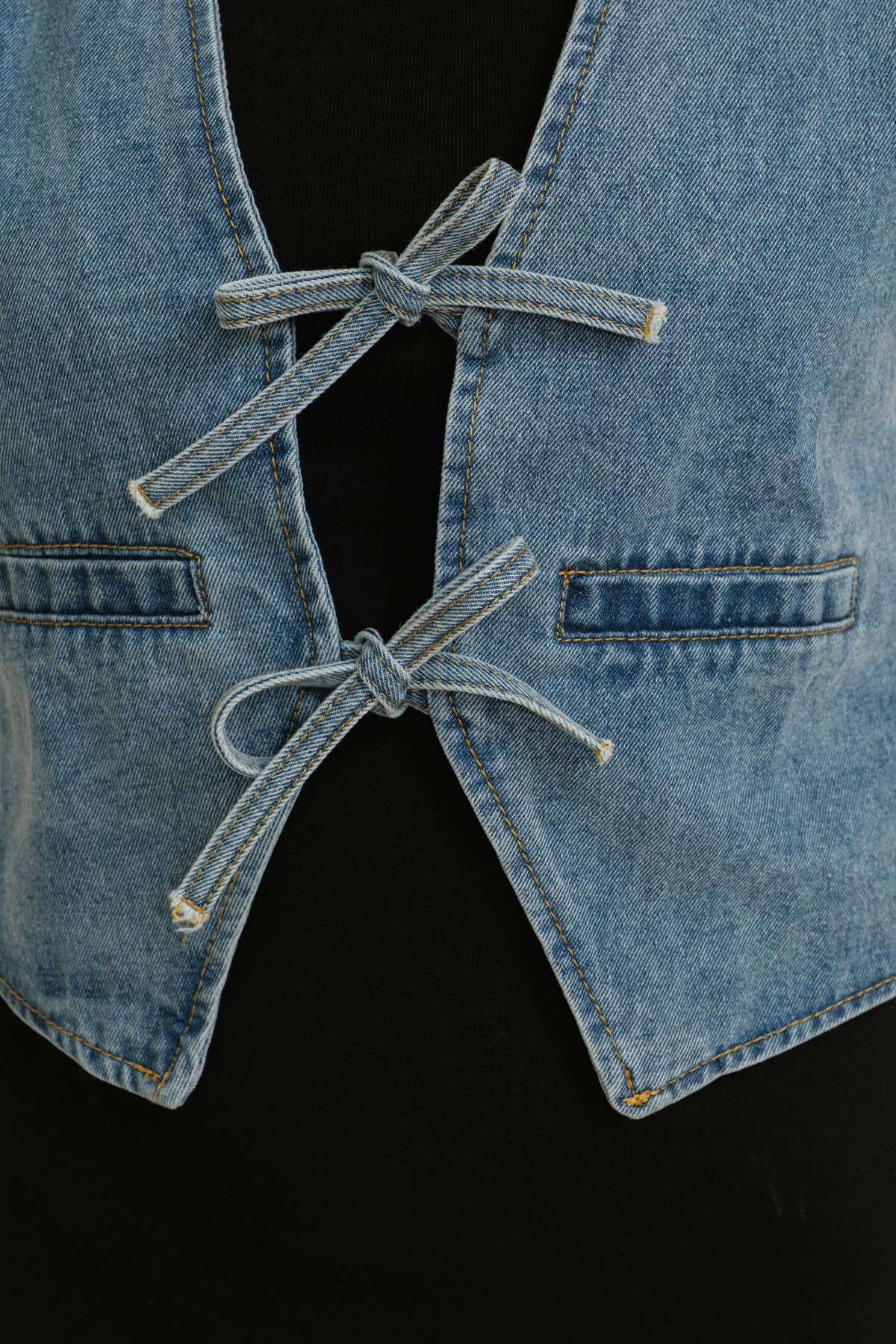 She Wore Blue Denim Vest