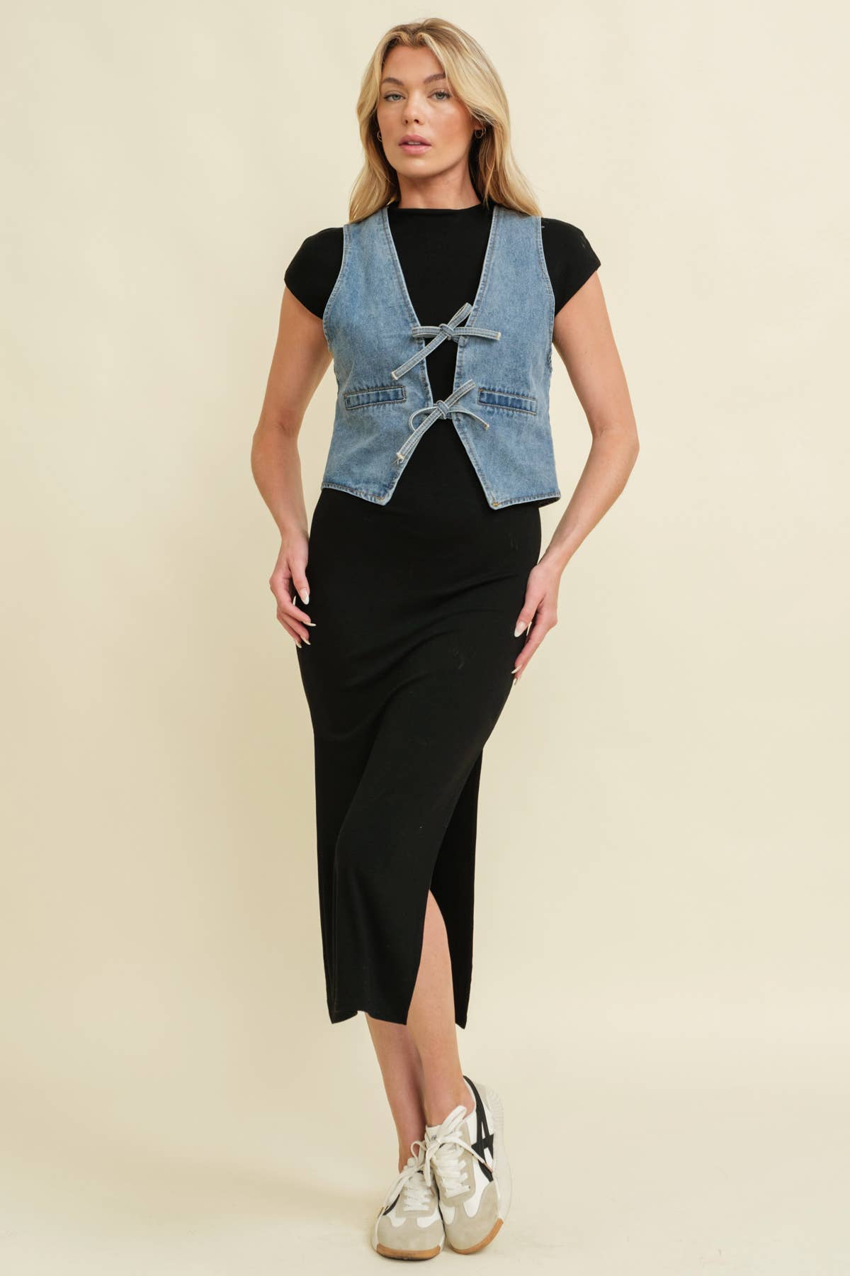 She Wore Blue Denim Vest