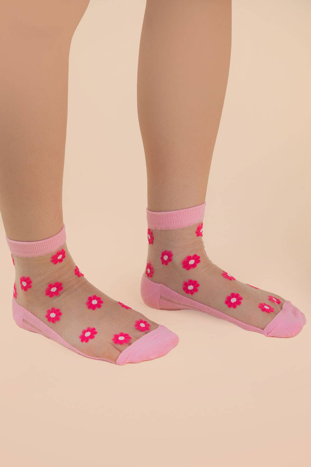 Floral Mesh Ankle Socks