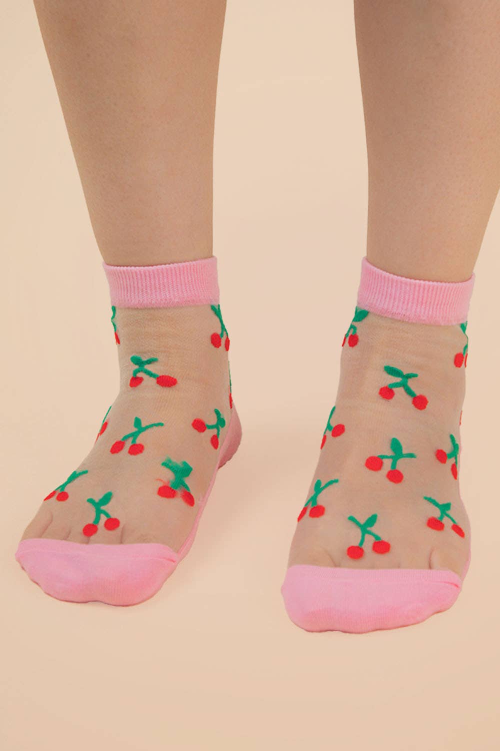 Cherry Mesh Ankle Socks