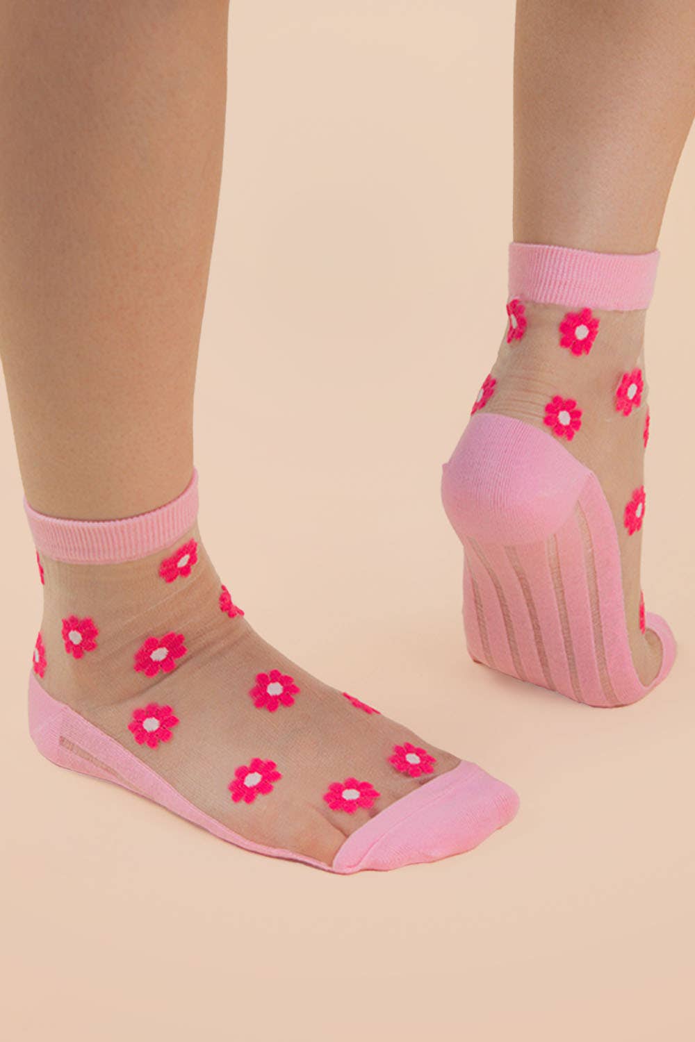 Floral Mesh Ankle Socks