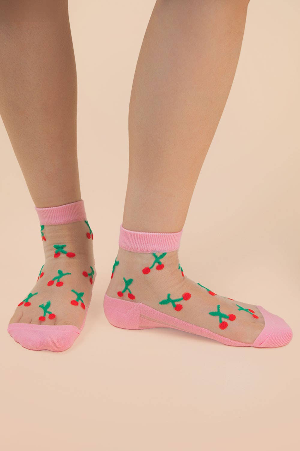 Cherry Mesh Ankle Socks