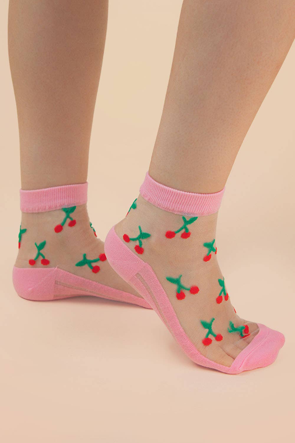 Cherry Mesh Ankle Socks