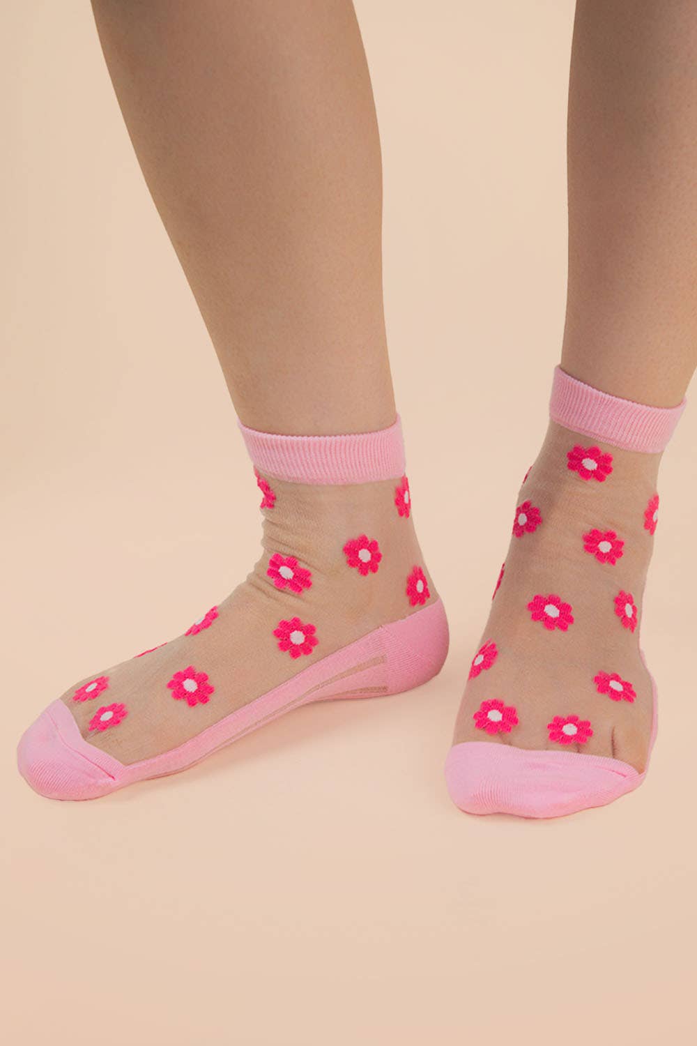 Floral Mesh Ankle Socks