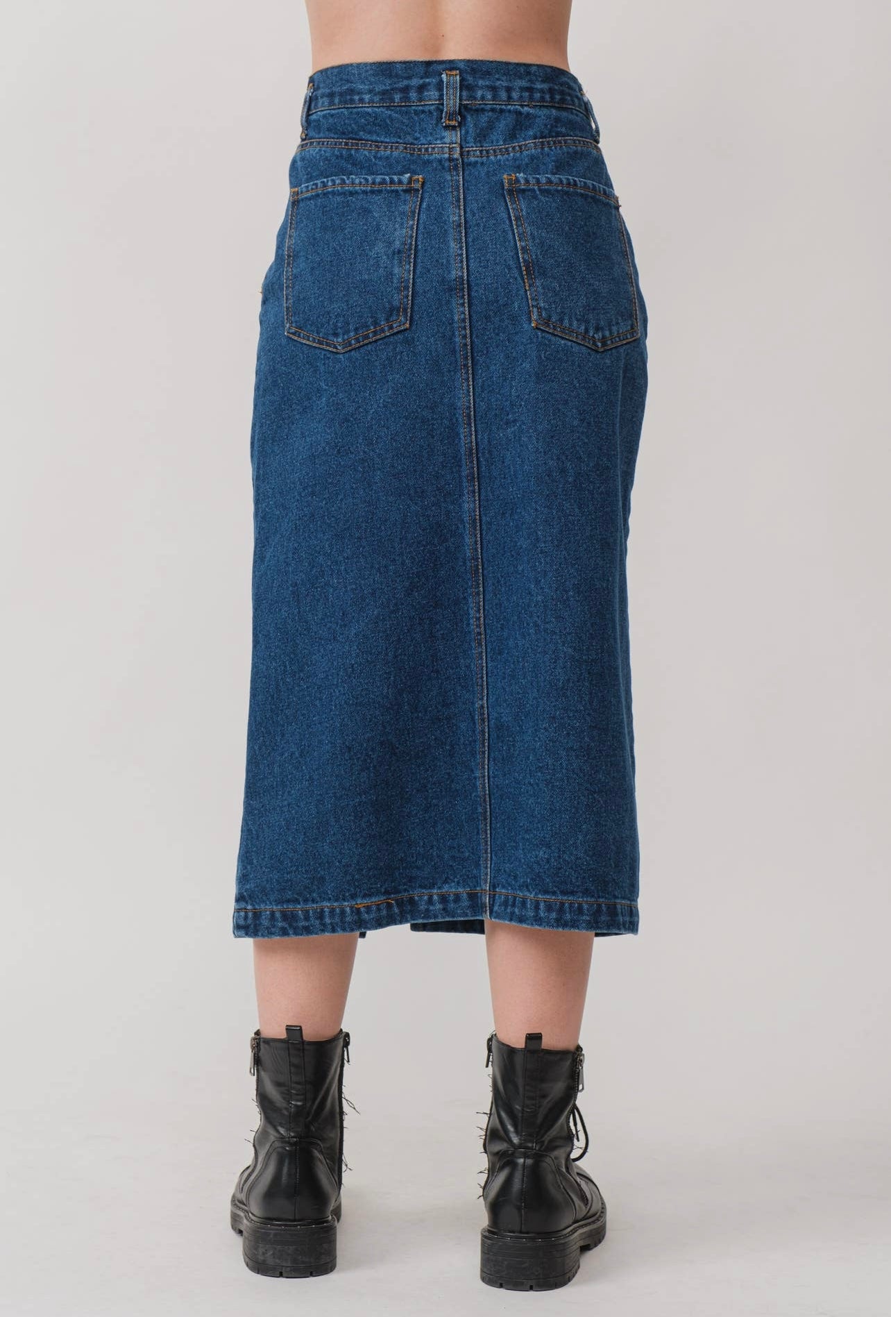 Paint it Denim MIDI Skirt