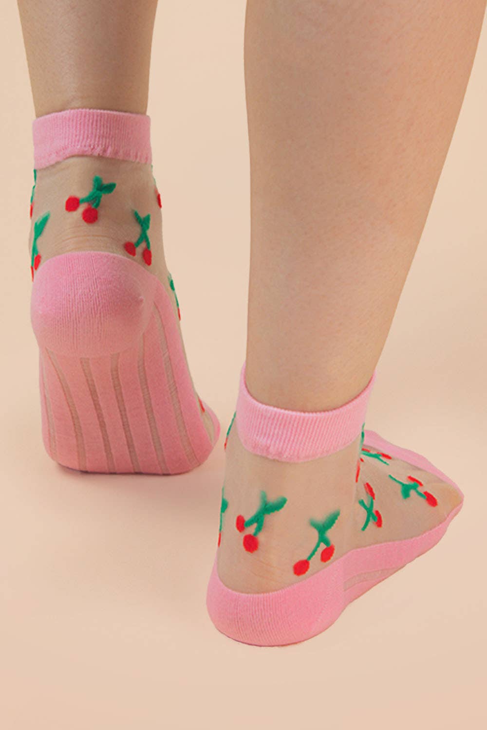 Cherry Mesh Ankle Socks