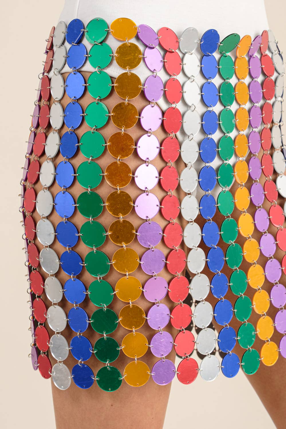 Disc Chainmail Rainbow Skirt